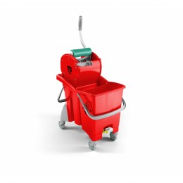 Ведро ActionPro 30 л, с отжимом DRY, со сливным отверстием, диаметр колес 80 мм